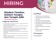 Lowongan Kerja Hanaris Wellness Purwakarta 2026: Shadow Teacher, Asisten Terapis, dan Terapis ABK