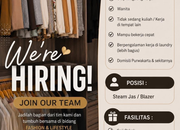 Lowongan Kerja Steam Jas / Blazer Gustin’s Closet Purwakarta Terbaru 2026