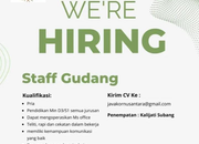 Lowongan Kerja Staff Gudang PT Java Kor Nusantara Subang Terbaru 2026
