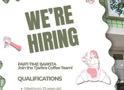 Loker Part-Time Barista Tjaritra Coffee Oktober 2026, Kesempatan Kerja Paruh Waktu di KPAD Gegerkalong, Simak Syarat dan Cara Melamar